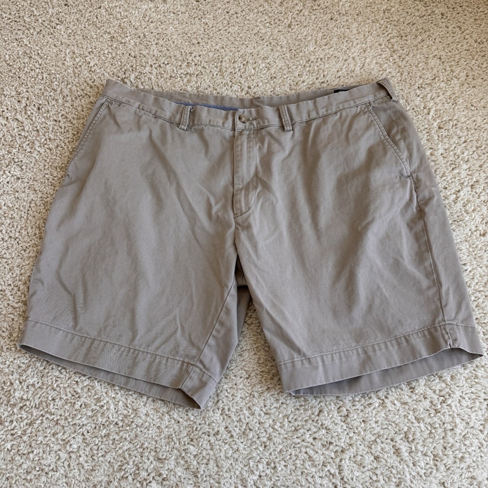 Polo Ralph Lauren Chino Shorts Mens 42 Khaki Excellent Classic Fit 9" Cotton